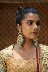 Green Chanderi LehengaIMG_9423 copy